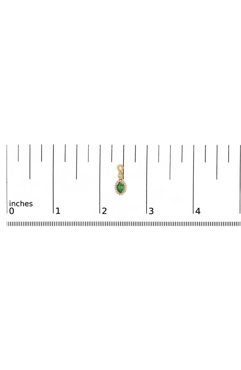 Haus of Brilliance 10K Yellow Gold Oval Green Emerald 5x3 mm and 1/7 Ct Diamond Dangle Earrings, Alternate, color, Yellow