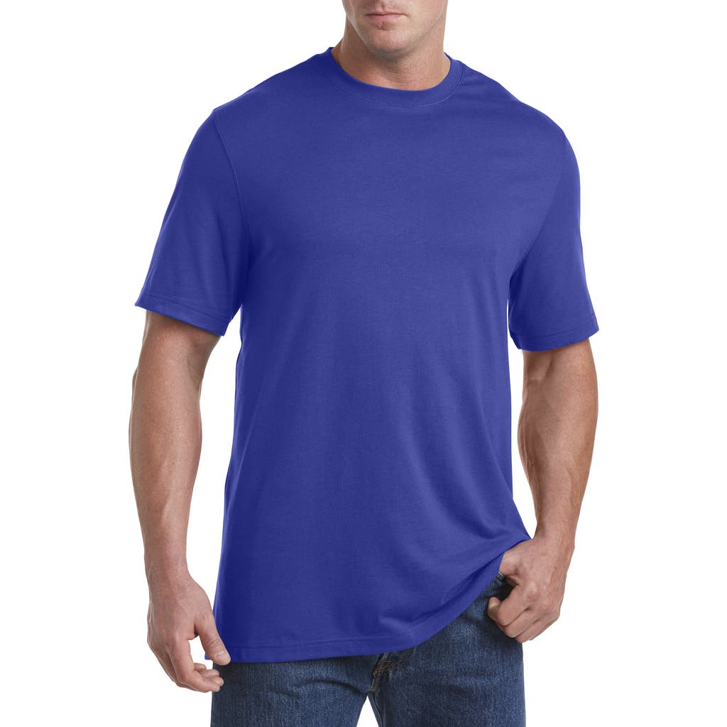 Harbor Bay By Dxl Big & Tall Moisture-wicking Jersey T-shirt In Blue
