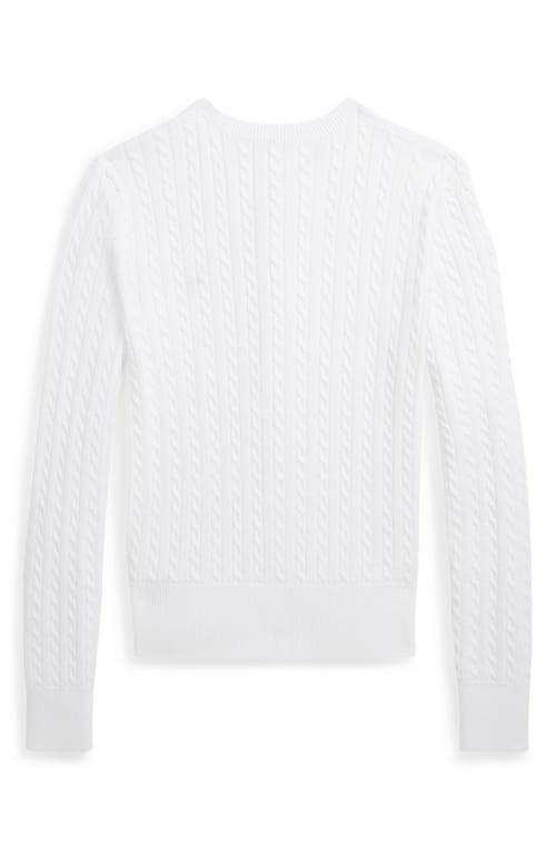 Polo Ralph Lauren Toddler Girls Cable-knit Cotton Cardigan In White