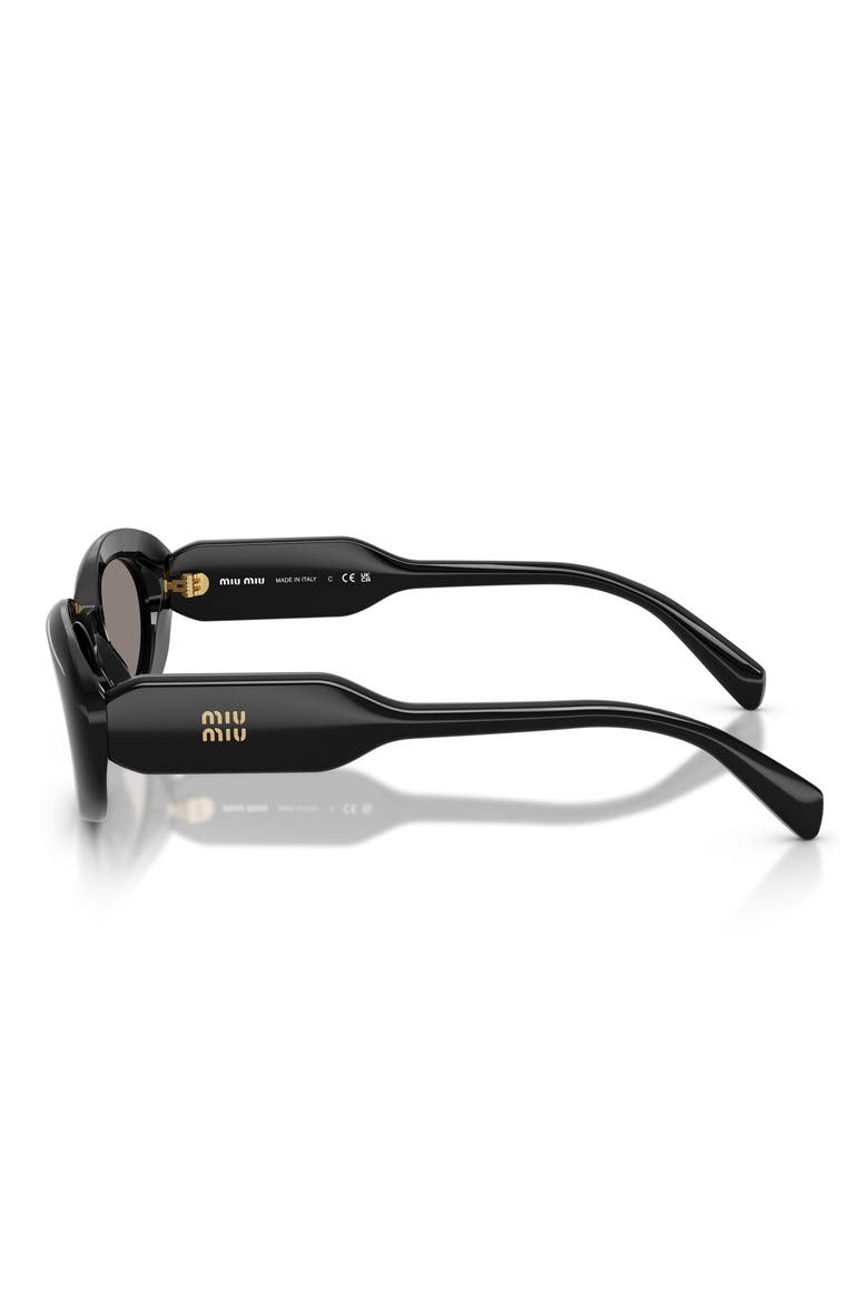 53mm Oval Sunglasses, Alternate, color, BLACK / DARK GREY