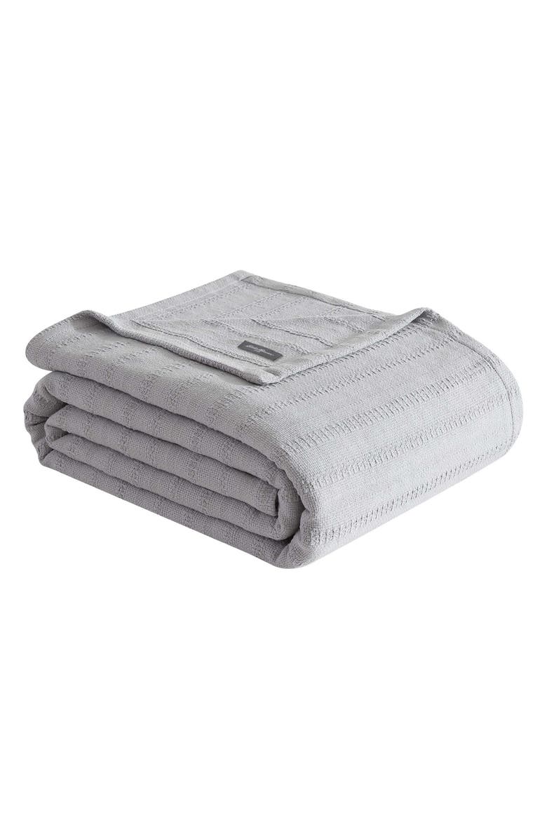 Eddie Bauer Variegated Weave Stripe Cotton Blanket, Main, color, Grey