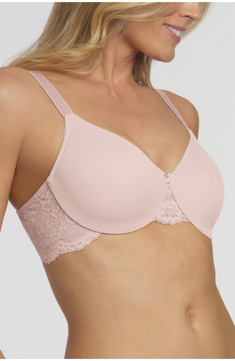 Dominique Intimates Lena Lace Seamless Ultra Comfort Minimizer Bra, Alternate, color, Blush Rose