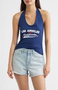 GOLDEN HOUR LA Cali Varsity Halter Cotton Top