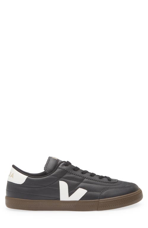 Veja Panenka Black Sneaker With Logo On The Side And Contrasting Heel In Leather Unisex In Black