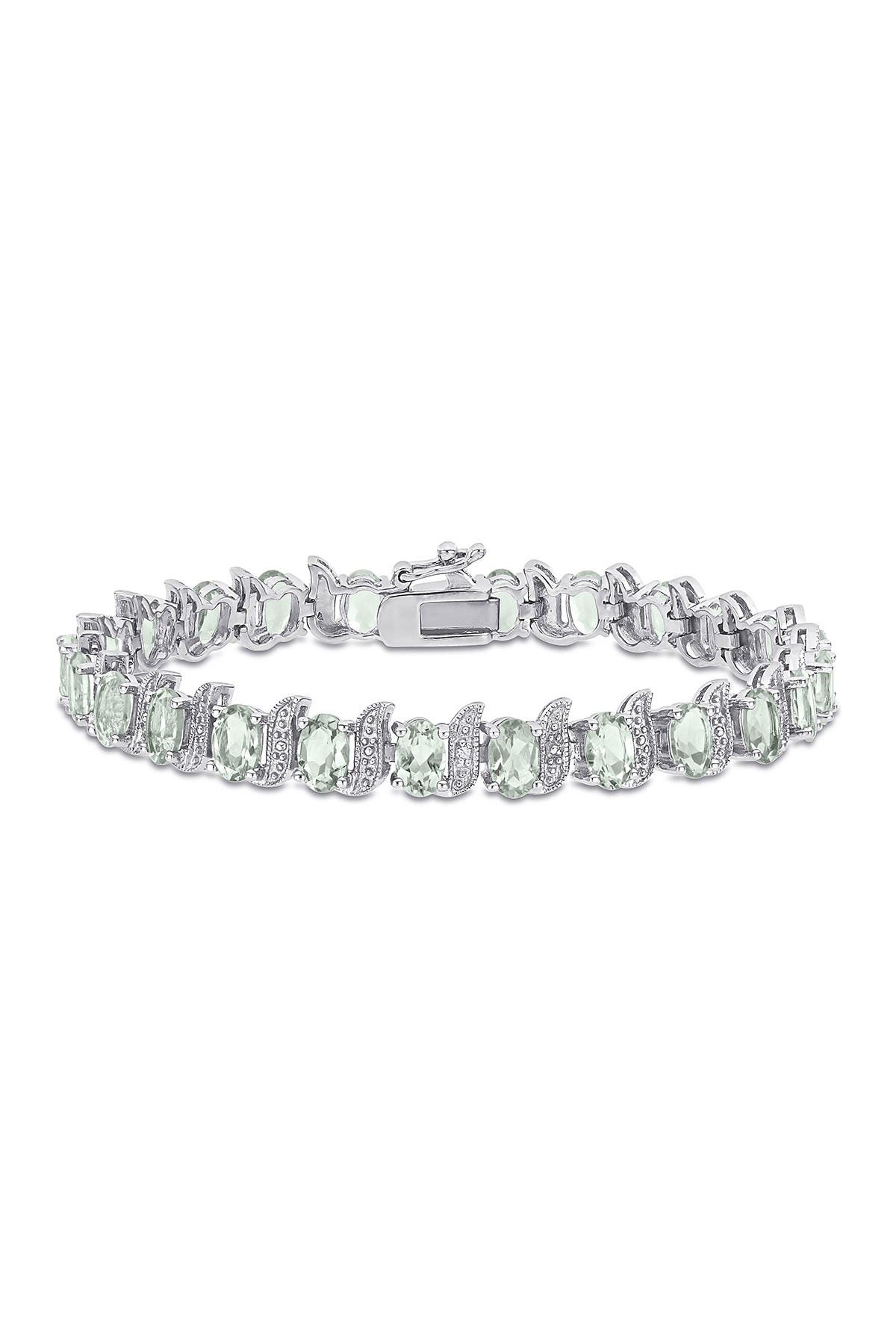 DELMAR Prasiolite & Diamond Link Bracelet