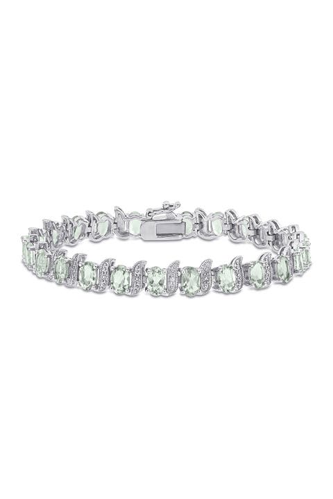 Prasiolite & Diamond Link Bracelet