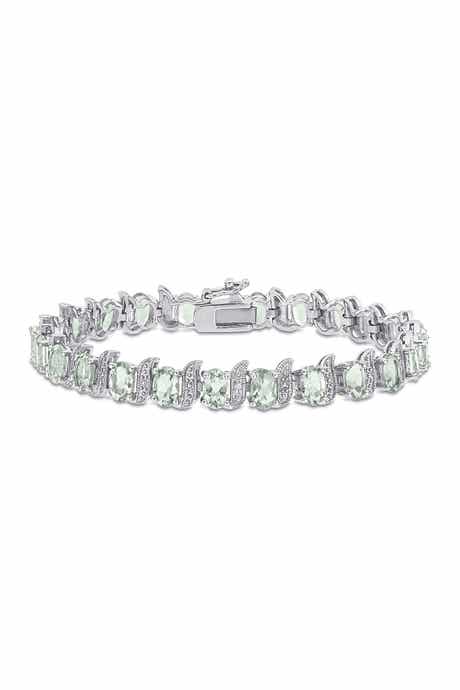 DELMAR Prasiolite & Diamond Link Bracelet