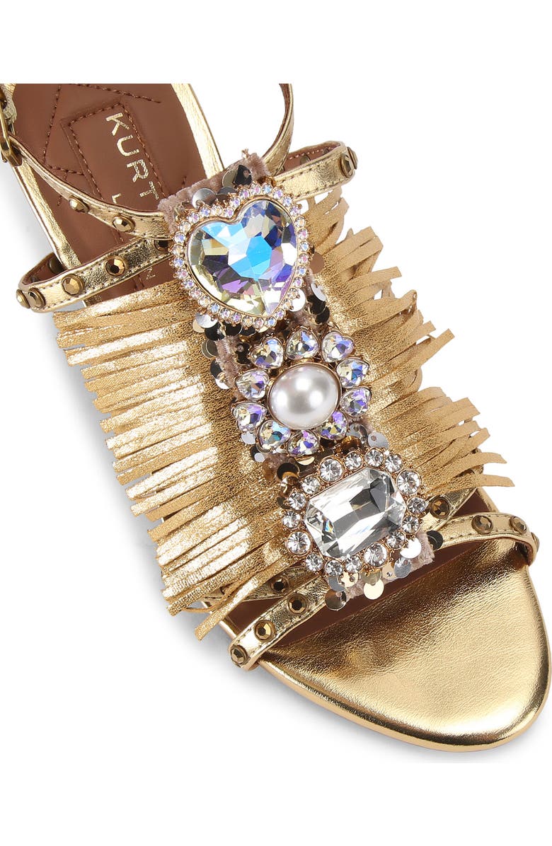 Kurt Geiger London Jewel Fringe Ankle Strap Sandal, Alternate, color, Gold