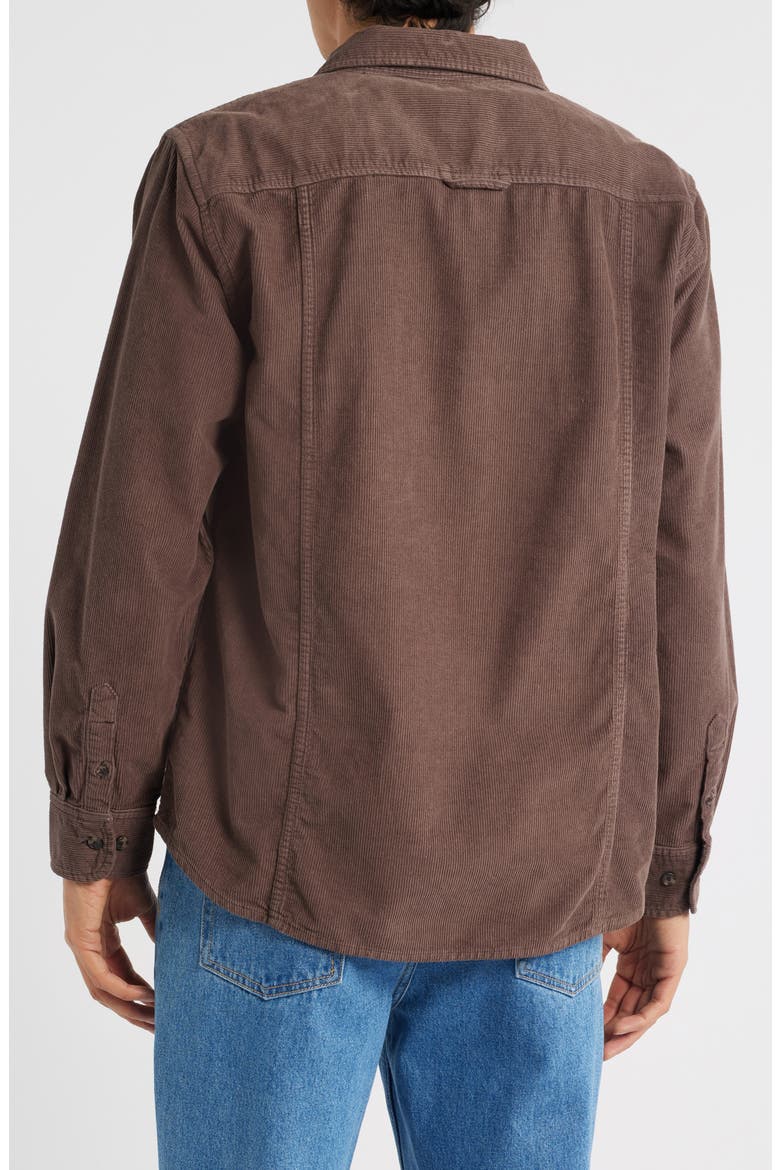 Cotton Corduroy Button-Up Shirt, Alternate, color, BROWN