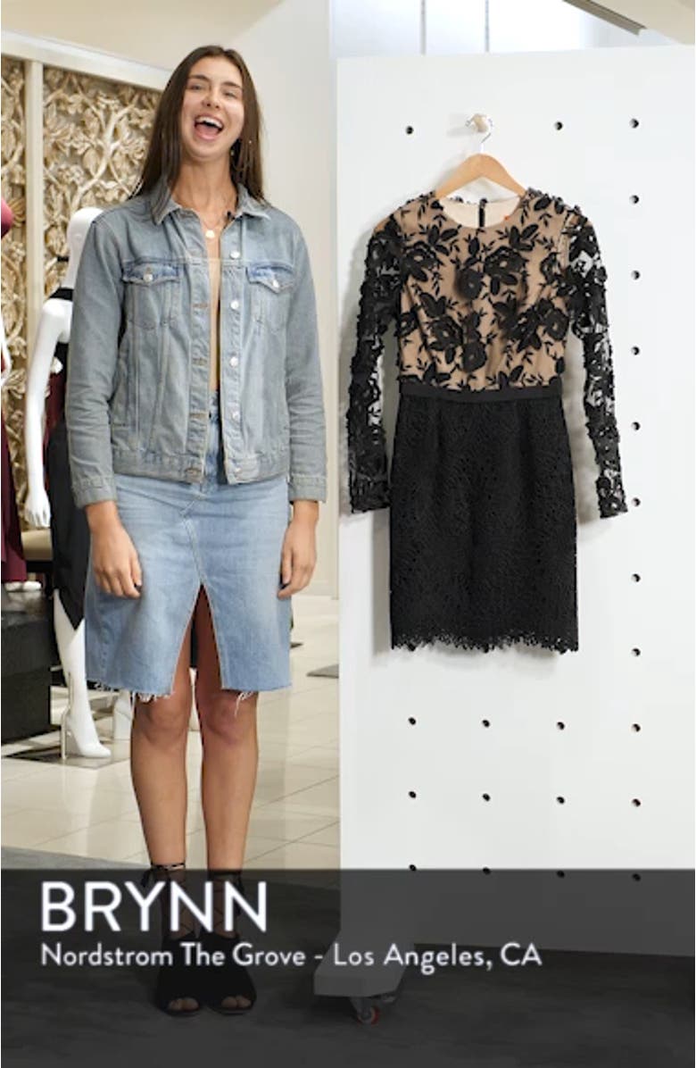 Calypso Long Sleeve Lace Cocktail Dress, sales video thumbnail