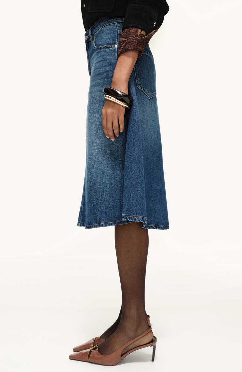 MANGO Denim Midi Skirt, Alternate, color, Dark Blue