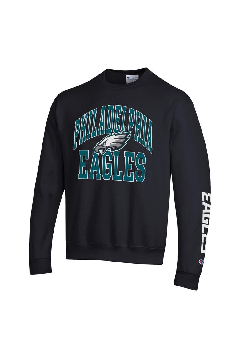 Men's Champion  Black Philadelphia Eagles Powerblend Fleece Sweatshirt, Alternate, color, Black