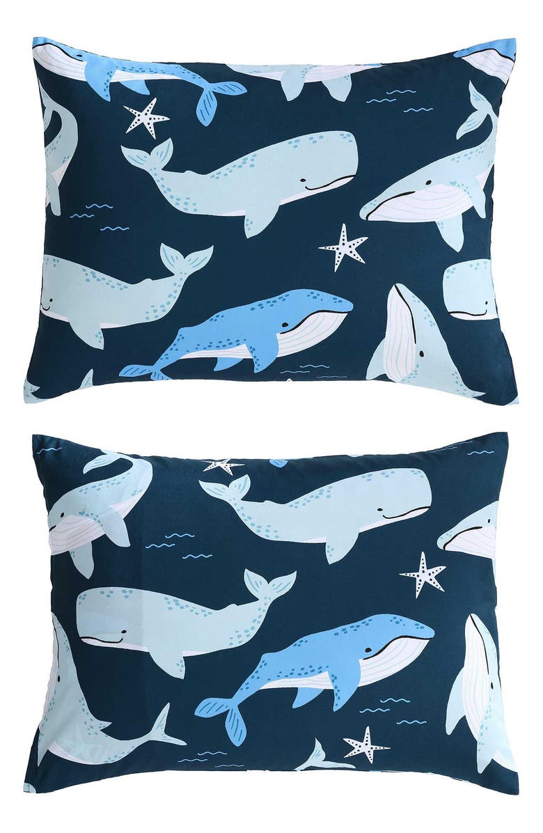Nautica Finnigan Whales Microfiber Comforter Set, Alternate, color, Navy Seas