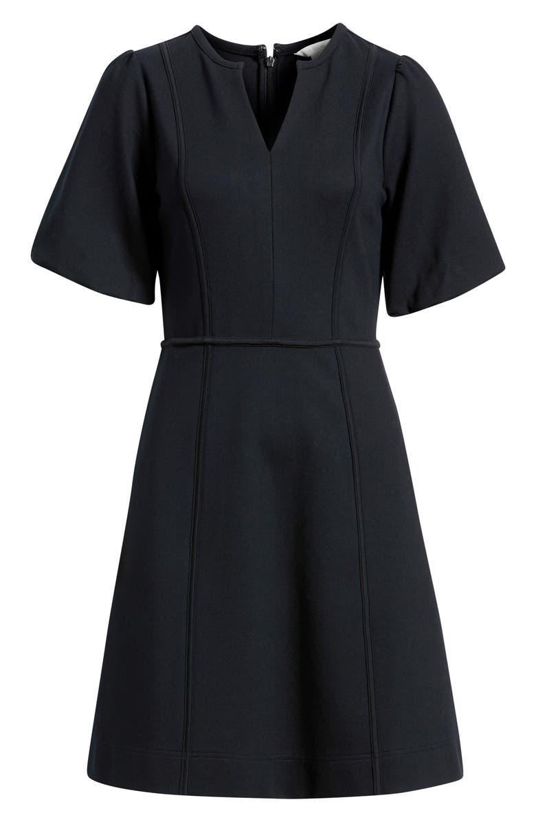 Caslon<sup>®</sup> Puff Sleeve Ponte Dress, Alternate, color, Black