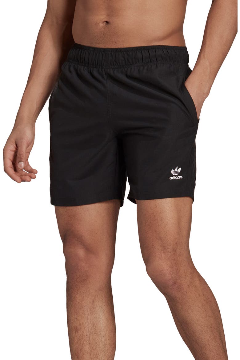 Trefoil Swim Trunks, Main, color, BLACK