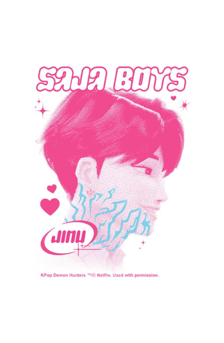 KPop Demon Hunters Girl's KPop Demon Hunters Jinu Saja Boy Profile  Graphic T-Shirt, Alternate, color, White