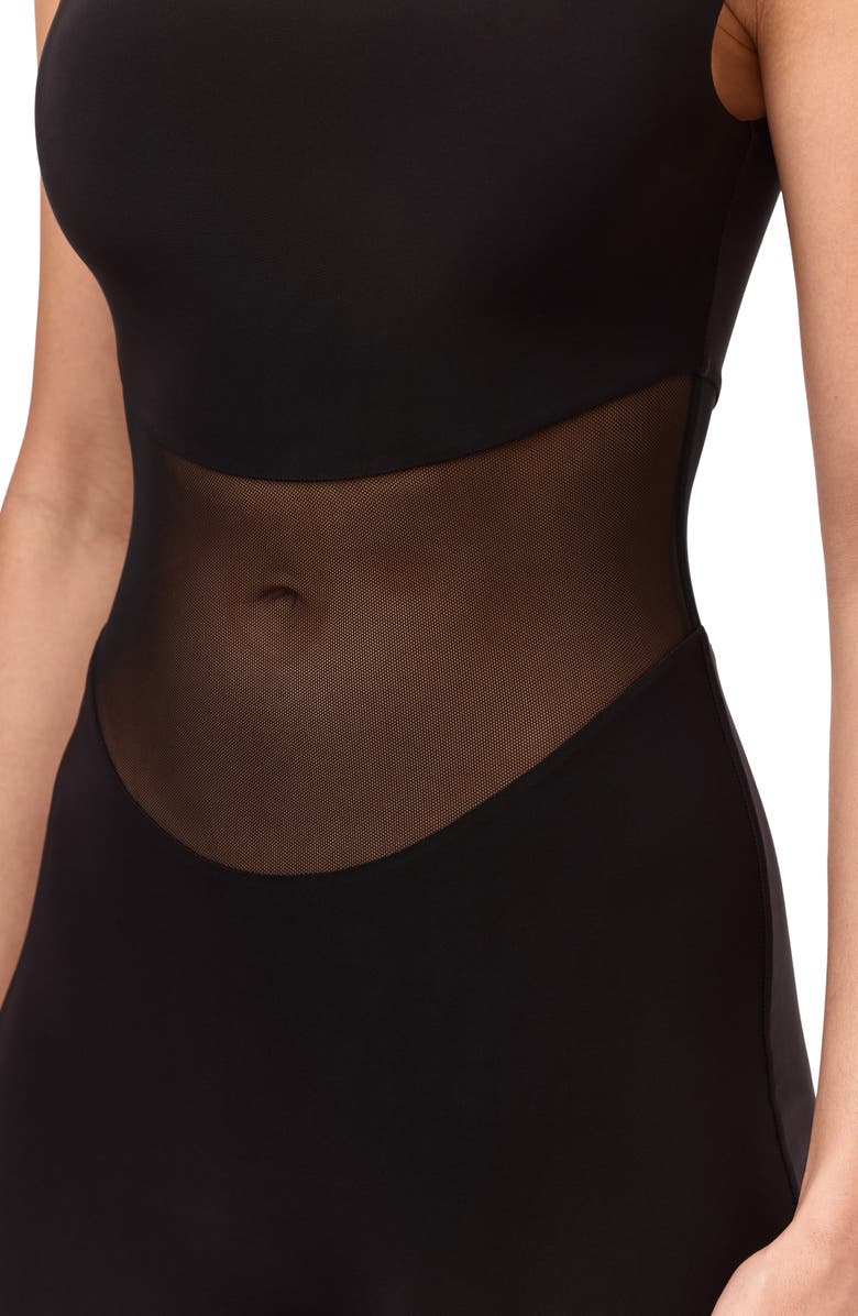 Naked Wardrobe Mesh Mock Neck Jumpsuit, Alternate, color,