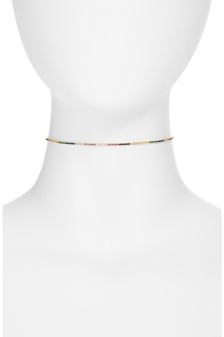 Celine Tennis Choker Necklace, Alternate, color, MULTI COLOR