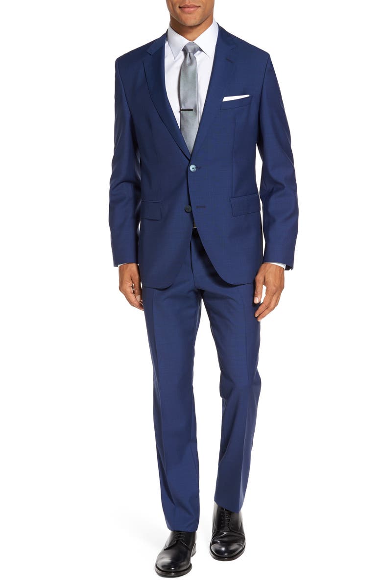 BOSS Trim Fit Solid Wool Suit, Main, color,
