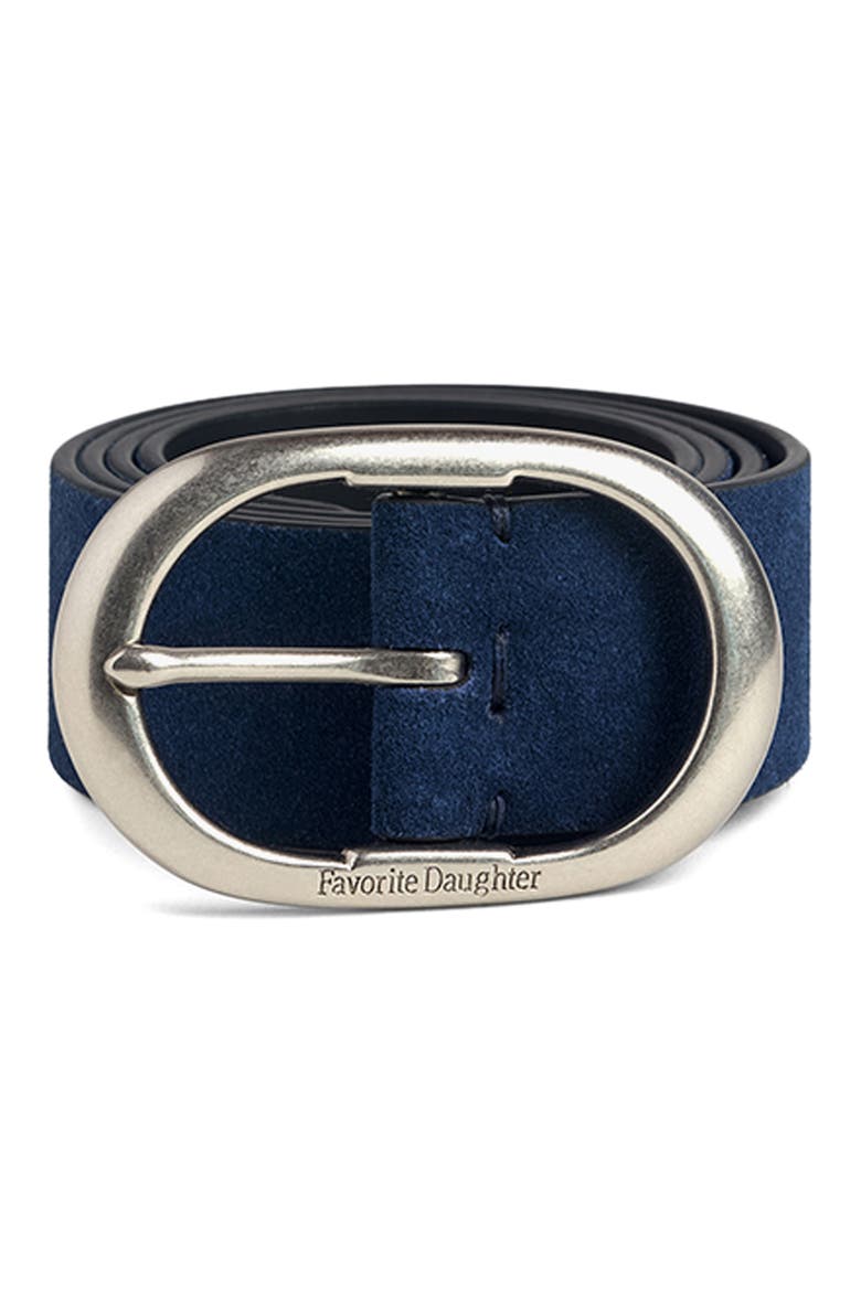 The Contour Suede Belt, Alternate, color, NAVY