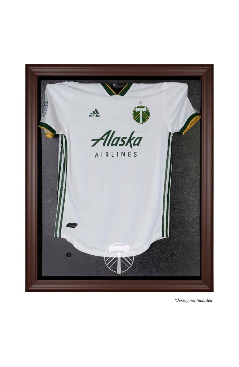 FANATICS AUTHENTIC Portland Timbers Framed Brown Team Logo Jersey Display Case, Main, color, 