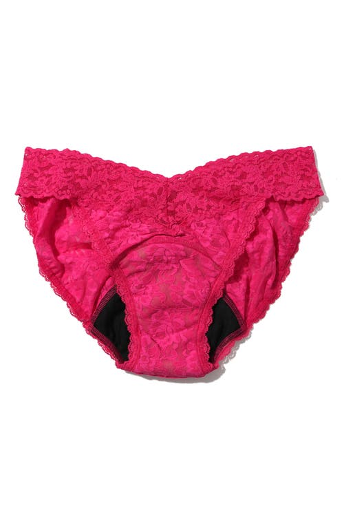 Hanky Panky X Saalt Signature Lace® Leakproof V-kini Bikini In Pink