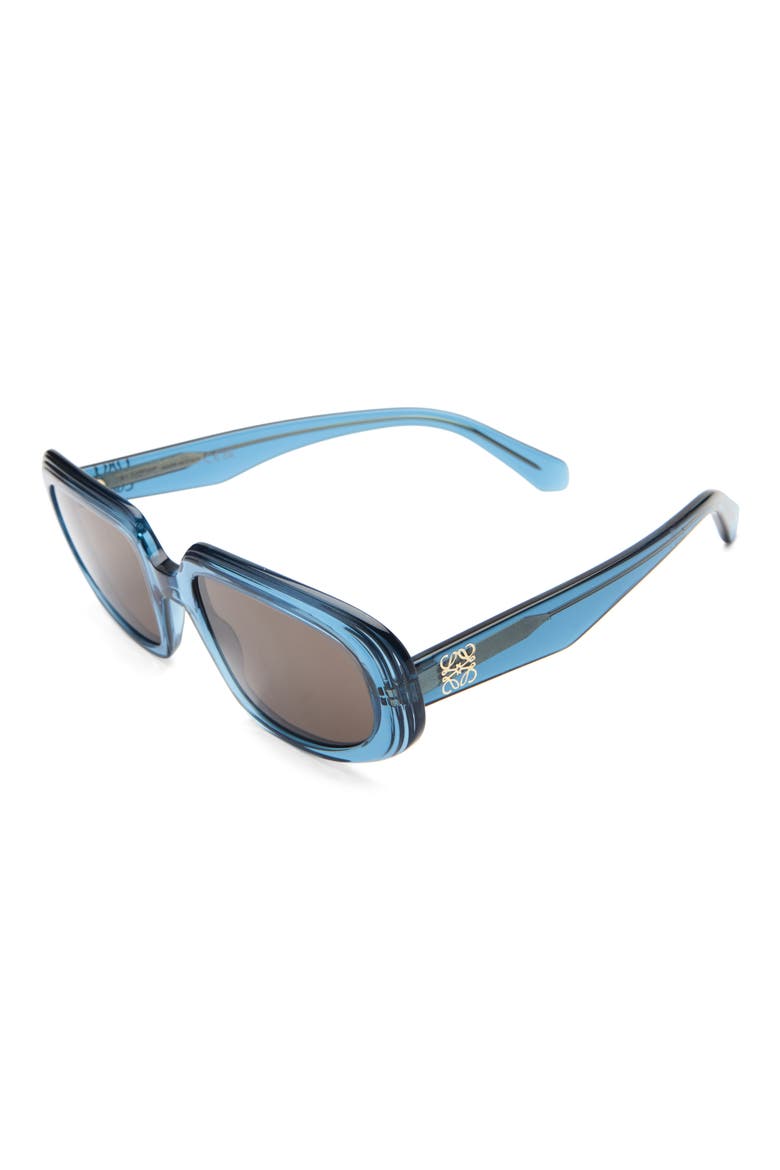 Anagram 54mm Geometric Sunglasses, Alternate, color, SHINY BLUE / BROWN