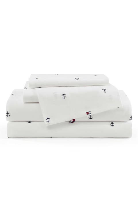 Anchor & Flag Cotton Percale Sheet Set
