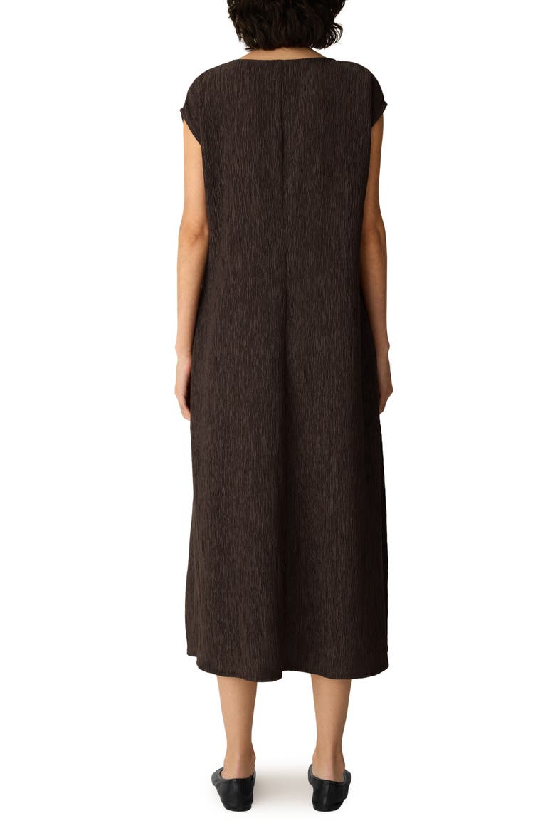 V-Neck Crinkle Midi Dress, Alternate, color, TRUFFLE