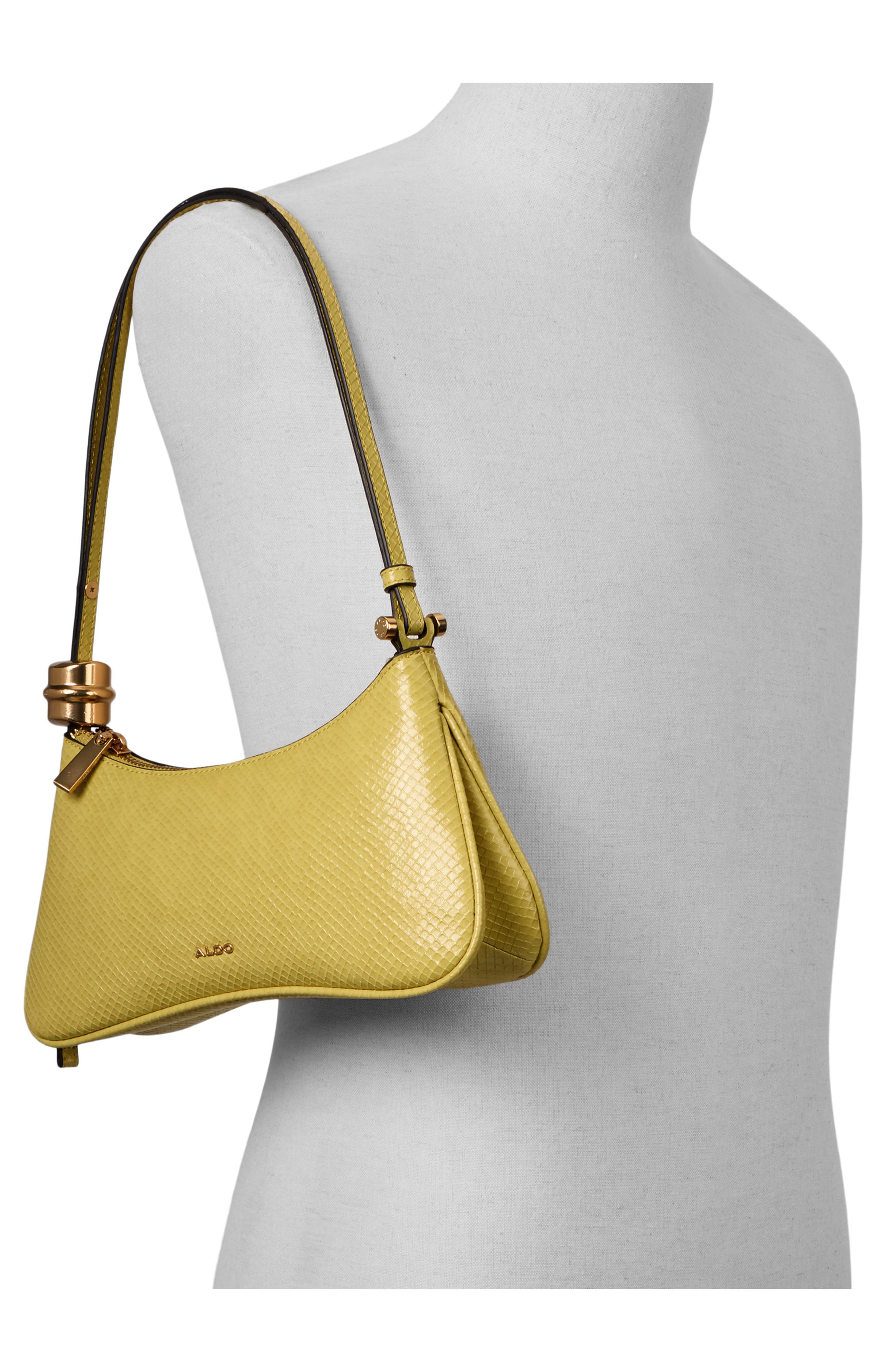 ALDO Amelliee Faux Leather Shoulder Bag, Alternate, color, Yellow