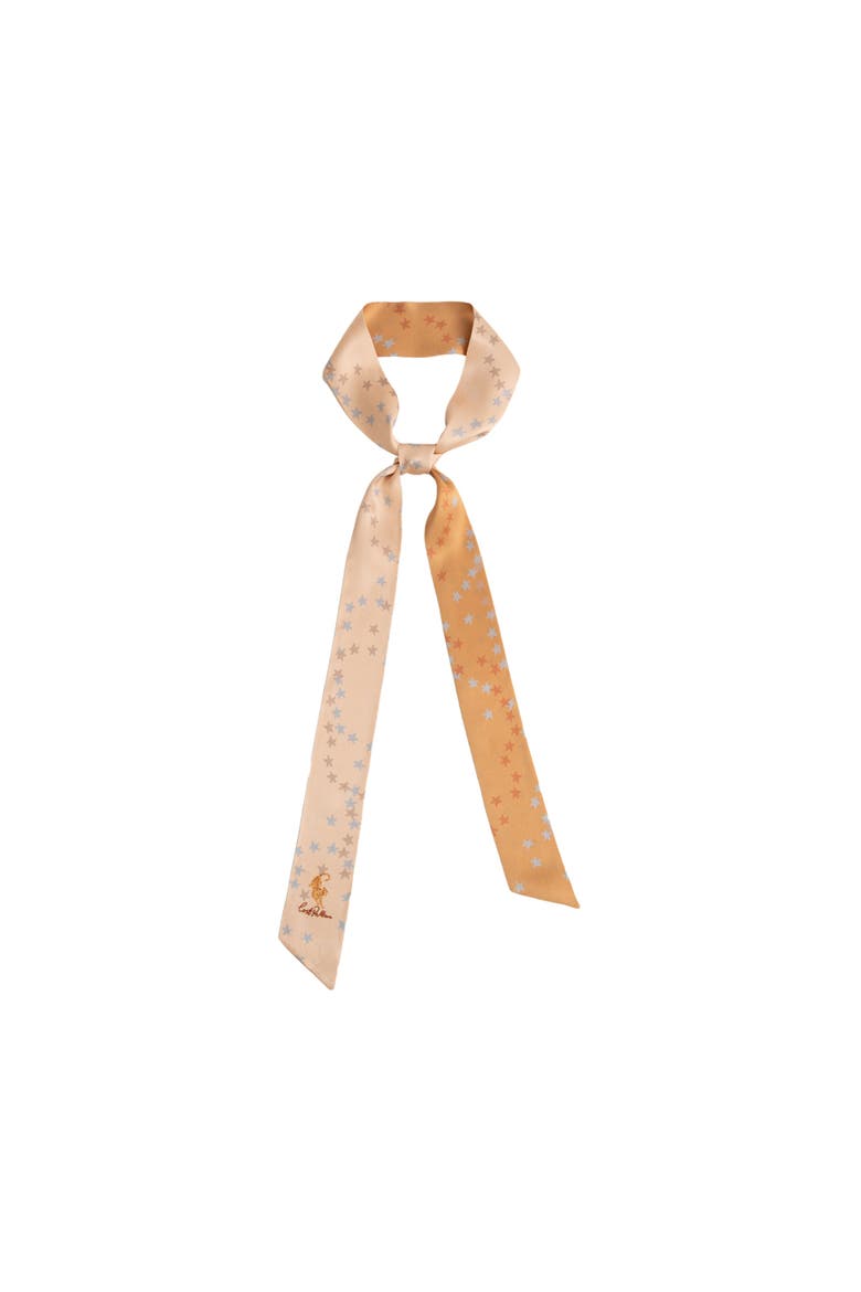 "Neon Tiger" Silk Skinny Scarf, Main, color, Champagne