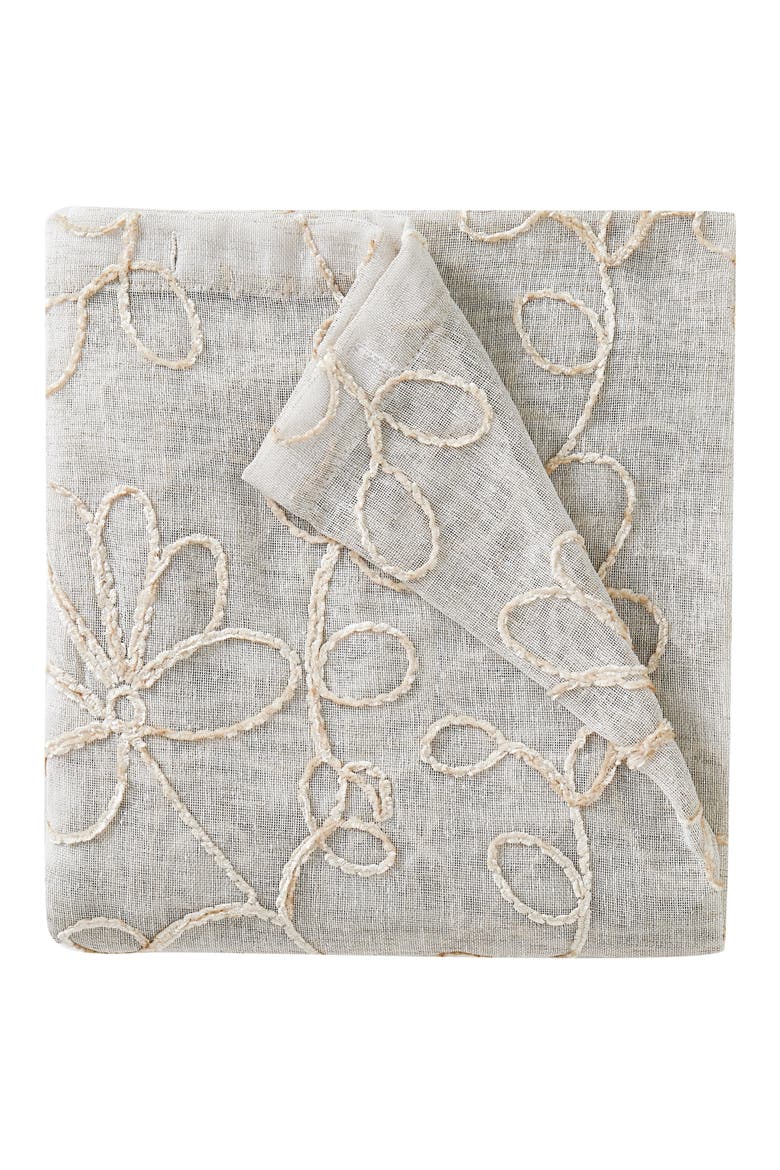 Set of 2 Embroidered Sheer Curtain Panels, Alternate, color, LINEN