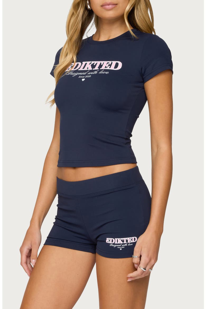 With Love Babydoll T-Shirt, Alternate, color, NAVY