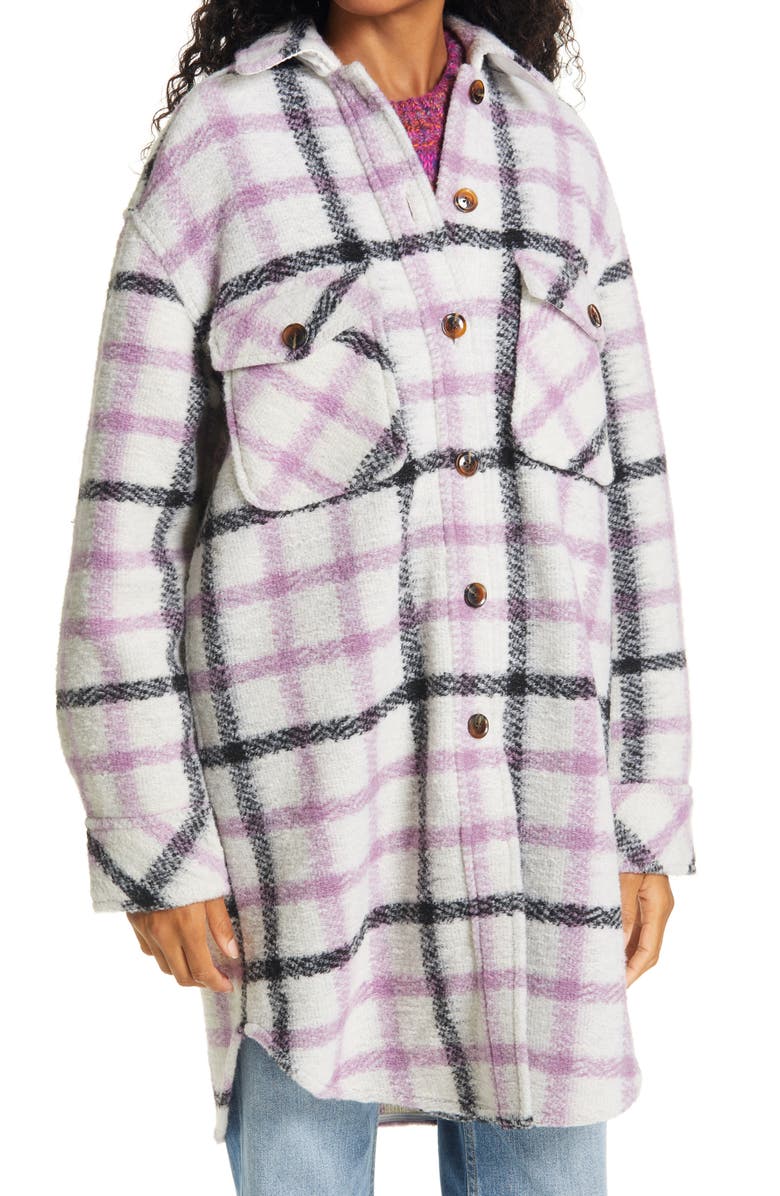 Samsøe Samsøe Galatea Plaid Oversize Shirt Jacket, Alternate, color, 