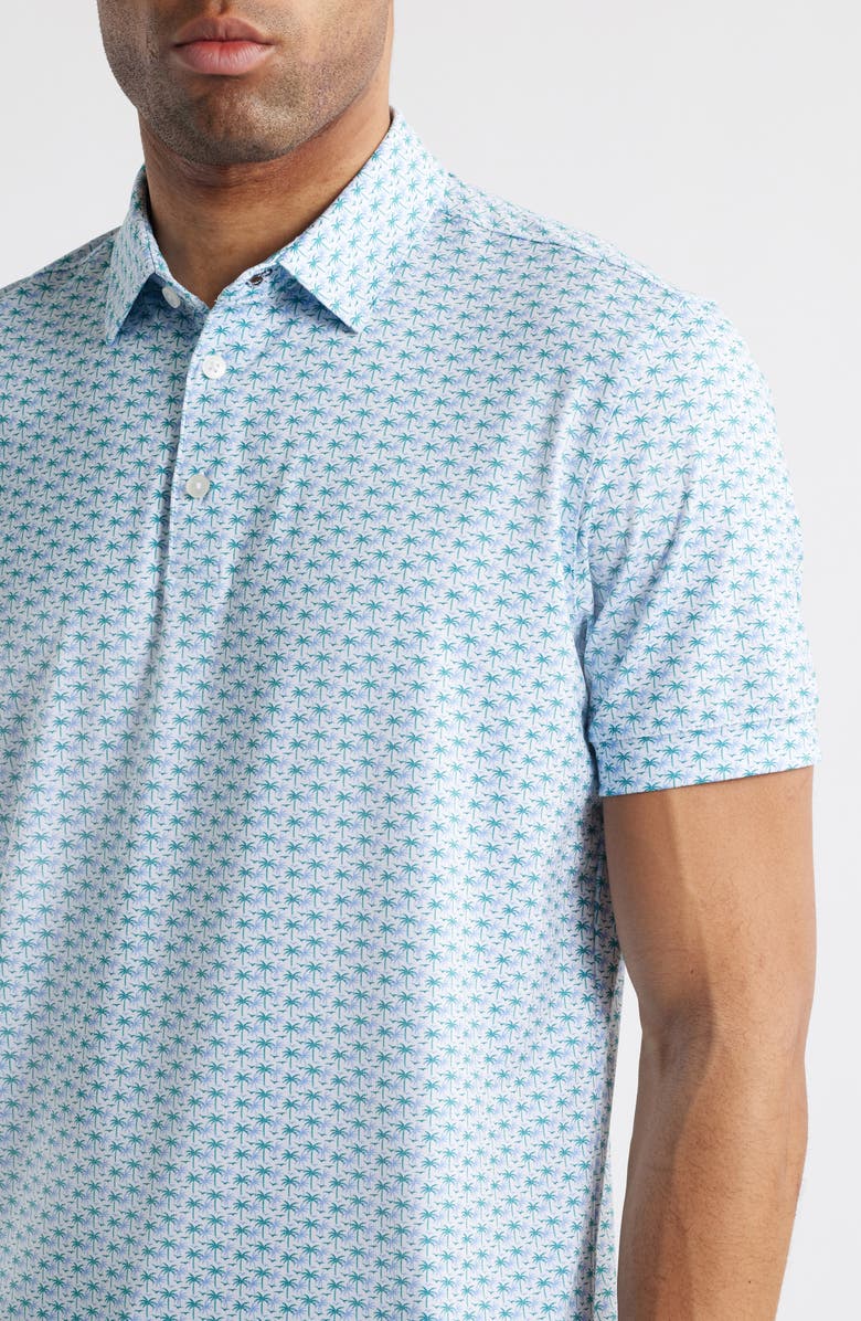 Mizzen+Main Versa Trim Fit Palm Tree Print Golf Polo, Alternate, color, White Island Time