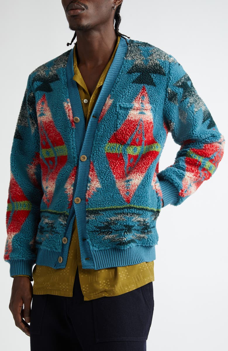 BEAMS Boa Jacquard Cardigan, Alternate, color, 