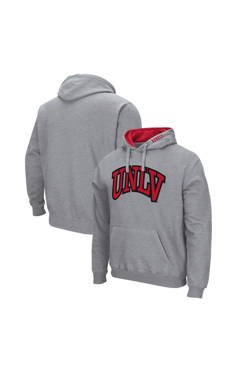 COLOSSEUM Men's Colosseum Heathered Gray UNLV Rebels Arch and Logo Pullover Hoodie, Main, color, Heather Gray