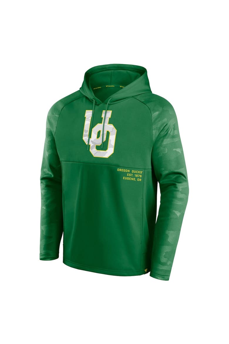 Men's Fanatics Branded Green Oregon Ducks Defender Raglan Pullover Hoodie, Alternate, color, GREEN