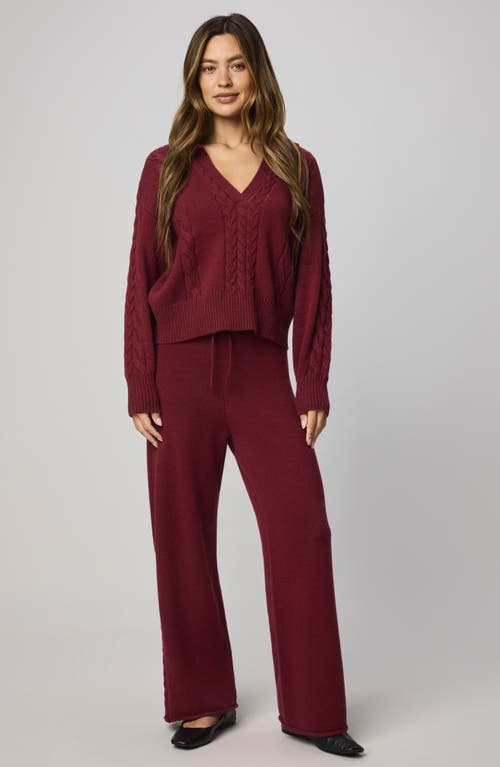 Splendid Jetset Sweater Pants In Burgundy