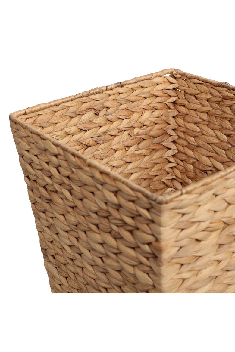 Handwoven Water Hyacinth 4.8-Gallon Tapered Square Wicker Watebasket, Alternate, color, Natural