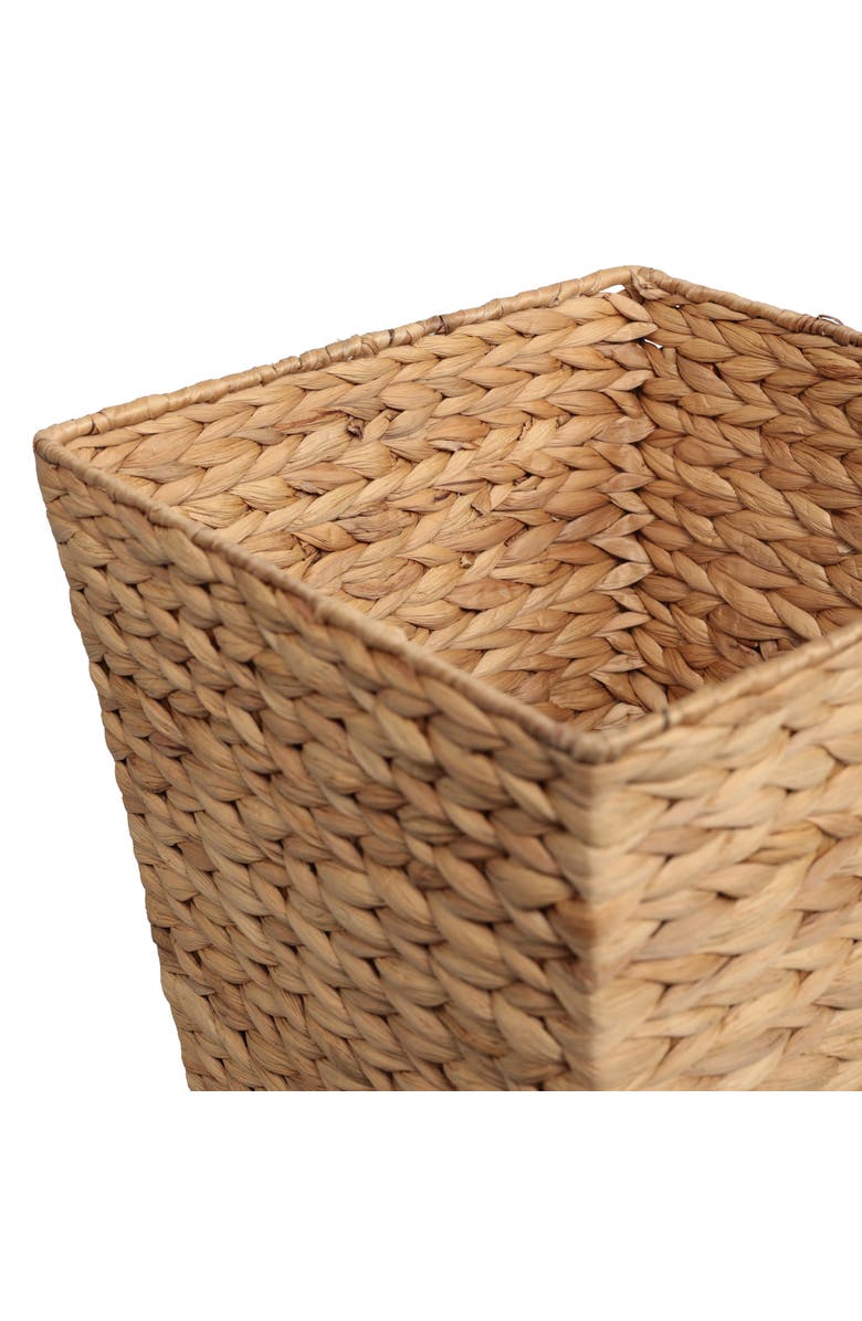HAPPIMESS Theo Handwoven Water Hyacinth 4.8-Gallon Tapered Square Wicker Watebasket, Alternate, color, Natural