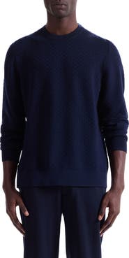 Bugatchi Basketweave Stitch Merino Wool Sweater