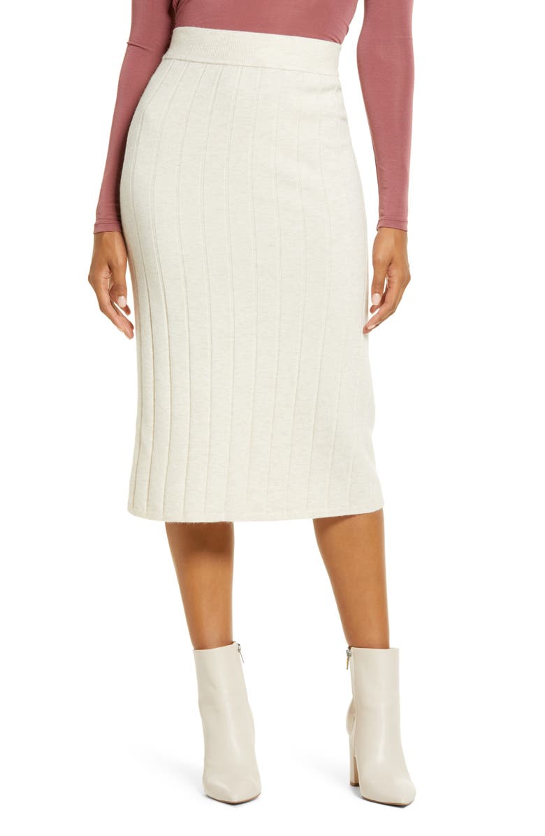Rachel Parcell Easy Ribbed Midi Sweater Skirt, Main, color,
