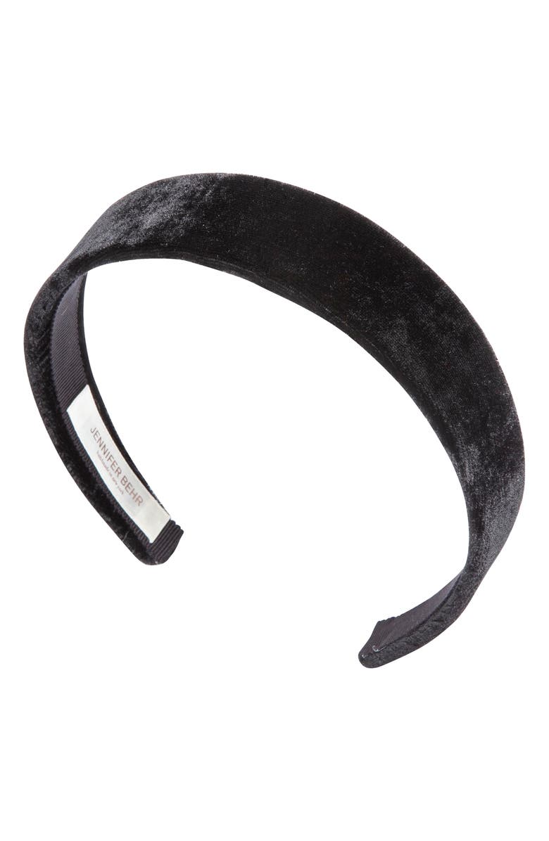 Jennifer Behr Charlize Velvet Headband, Main, color, Black