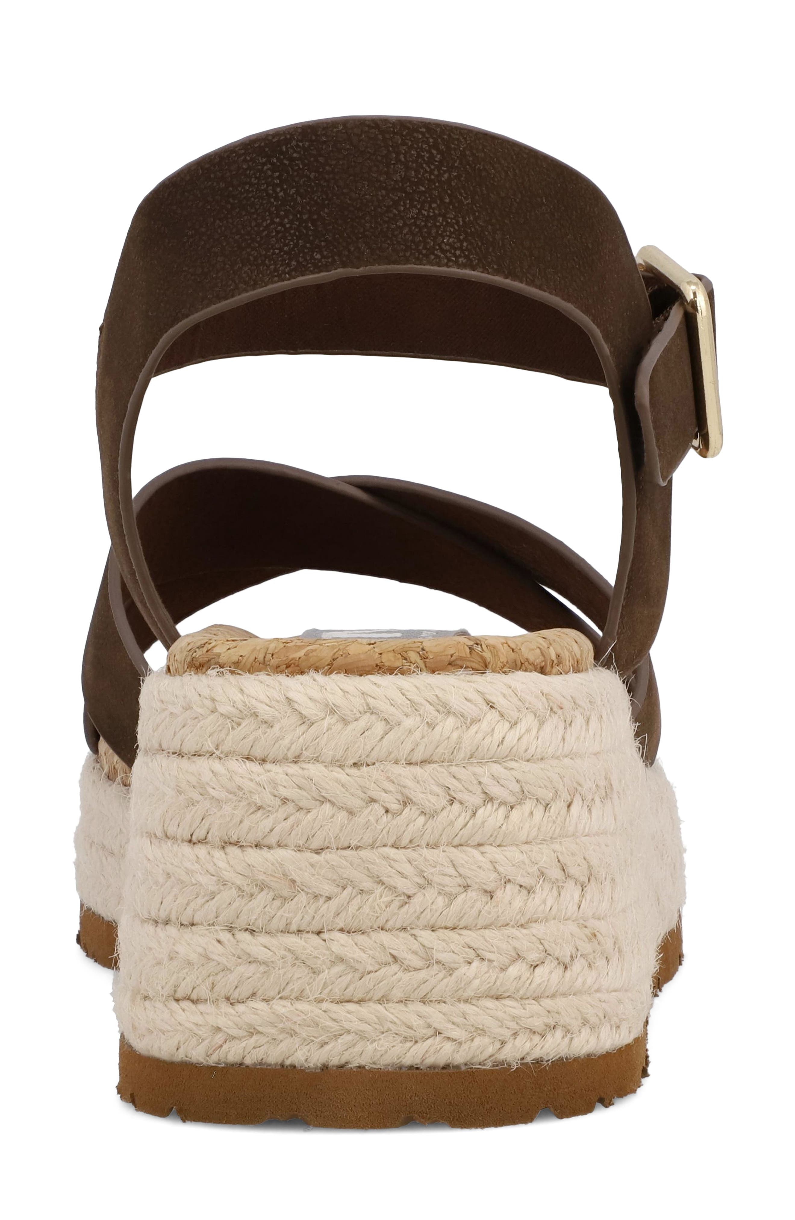 MIA Nikky Ankle Strap Platform Wedge Sandal, Alternate, color, Chocolate