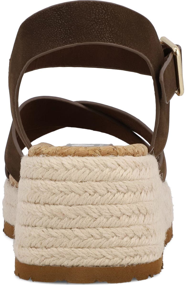 MIA Nikky Ankle Strap Platform Wedge Sandal, Alternate, color, Chocolate
