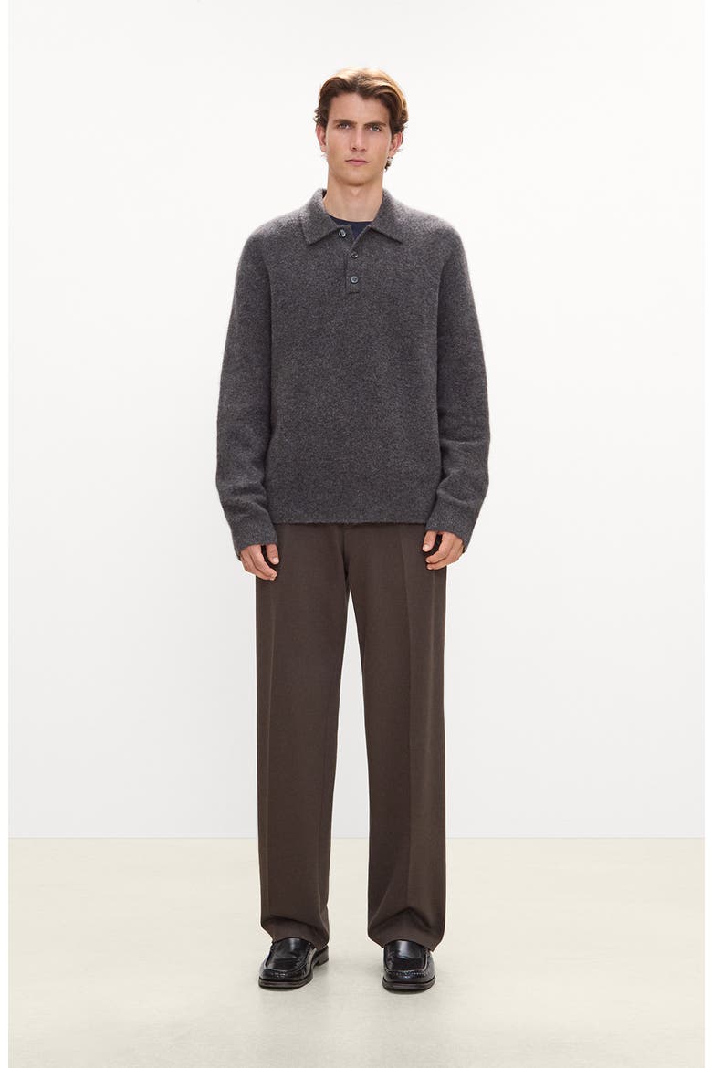 Mélange Polo Sweater, Alternate, color, CHARCOAL MELANGE - A08