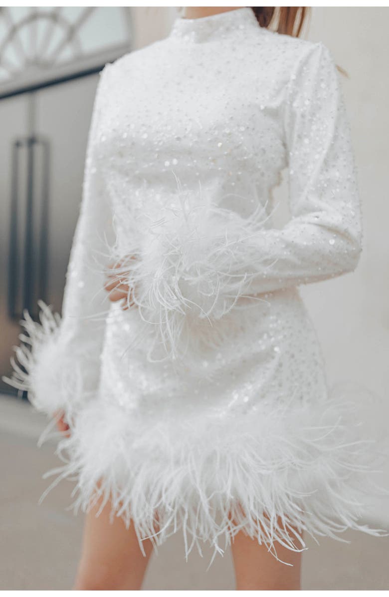 Untamed Petals Chrishell Mini Dress, Alternate, color, Ivory