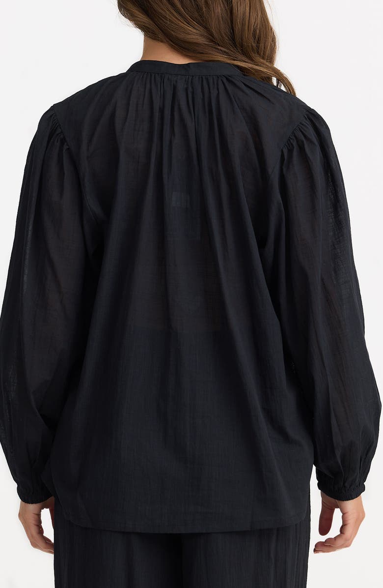 Talisman the Label Cala Embroidered Shirt, Alternate, color, Black W Off White