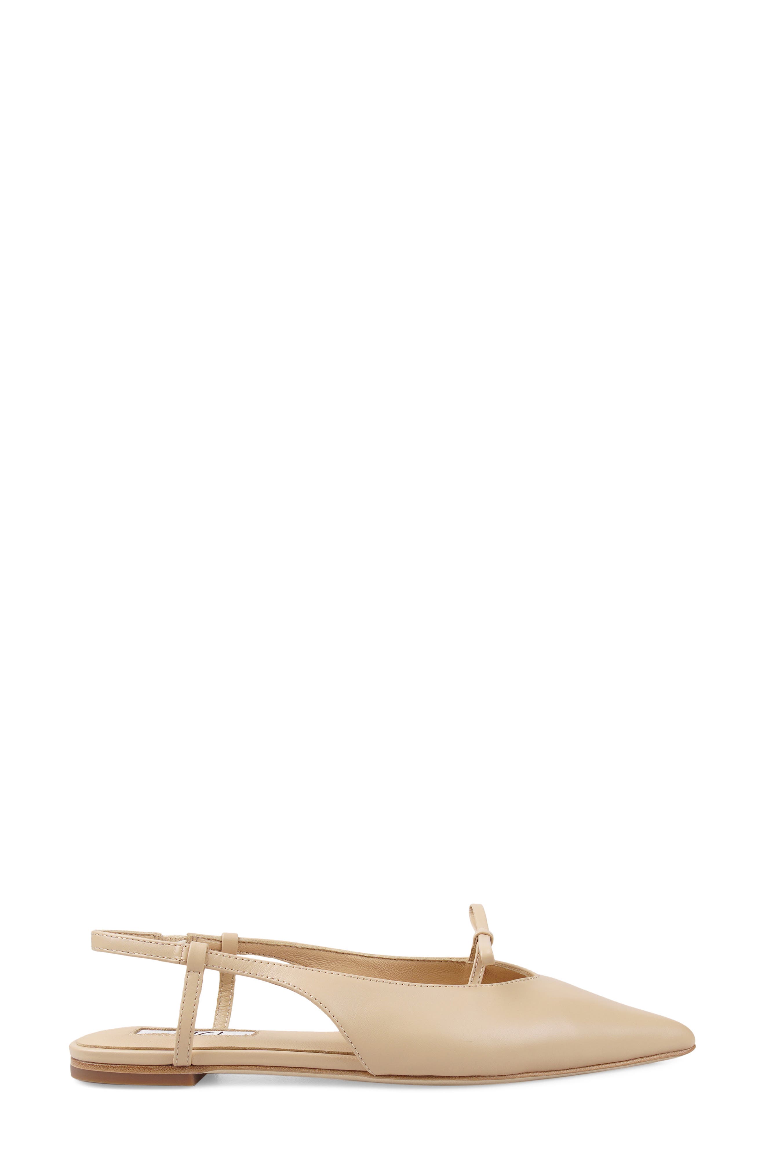 Hala Pointed Toe Slingback Flat, Alternate, color, BEIGE LEATHER